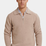 Polo Zippé Quart de Merveille — Tricot Doux, Coupe Ajustée