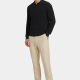 Polo Leone Texturé — Mélange Coton-Modal, Coupe Slim