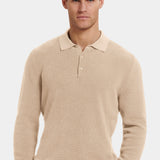 Polo Leone Texturé — Mélange Coton-Modal, Coupe Slim