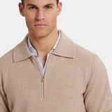 Polo Zippé Quart de Merveille — Tricot Doux, Coupe Ajustée