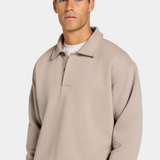 Polo Oversized Milan — Pull en Coton Brossé Épais, Coupe Décontractée