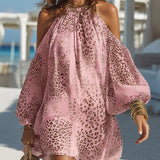 Robe Mini Boho à Épaules Dégagées