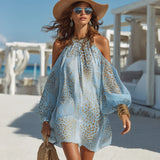 Robe Mini Boho à Épaules Dégagées