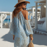 Robe Mini Boho à Épaules Dégagées