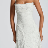 Robe Maxi Violaine Jacquard Devoré Bretelles Spaghetti