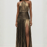 Robe Maxi Aurelia Halter Fente Dos Ouvert