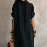 Robe Chemise Midi Boutons Contrastants Fente