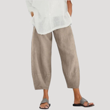 Pantalon Lin Ample Fuselé Cheville