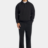 Polo Oversized Milan — Pull en Coton Brossé Épais, Coupe Décontractée