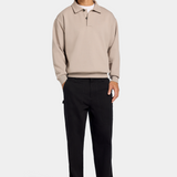 Polo Oversized Milan — Pull en Coton Brossé Épais, Coupe Décontractée