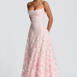 Robe Maxi Violaine Jacquard Devoré Bretelles Spaghetti