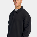 Polo Oversized Milan — Pull en Coton Brossé Épais, Coupe Décontractée