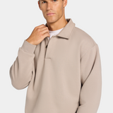 Polo Oversized Milan — Pull en Coton Brossé Épais, Coupe Décontractée