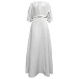 Robe Maxi A-Line à Manches Courtes