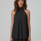 Robe Mini Col Montant Halter Dos Nu Volants Étagés