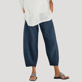 Pantalon Lin Ample Fuselé Cheville
