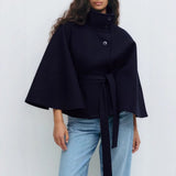 Manteau Cape Col Haut Femme