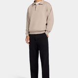 Polo Oversized Milan — Pull en Coton Brossé Épais, Coupe Décontractée
