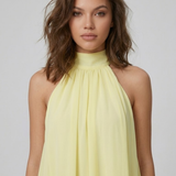 Robe Mini Evelyne Halter Dos Nu Double Volant