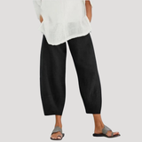 Pantalon Lin Ample Fuselé Cheville