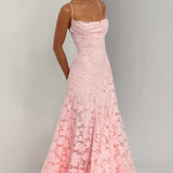 Robe Maxi Violaine Jacquard Devoré Bretelles Spaghetti