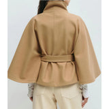 Manteau Cape Col Haut Femme