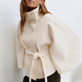 Manteau Cape Col Haut Femme