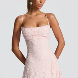 Robe Maxi Violaine Jacquard Devoré Bretelles Spaghetti