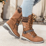 Snowboots Semelle Antidérapante Tige Montante Lacets