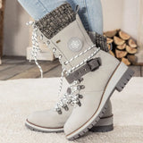 Snowboots Semelle Antidérapante Tige Montante Lacets