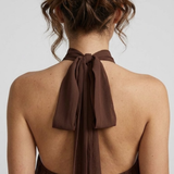 Robe Mini Evelyne Halter Dos Nu Double Volant