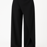 Pantalon Taille Haute Asymétrique Jambes Superposées