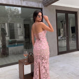 Robe Maxi Fête de Mariage à Fleurs pour Femmes