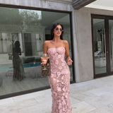 Robe Maxi Fête de Mariage à Fleurs pour Femmes