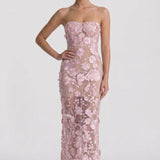 Robe Maxi Fête de Mariage à Fleurs pour Femmes