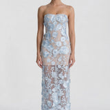Robe Maxi Fête de Mariage à Fleurs pour Femmes