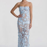 Robe Maxi Fête de Mariage à Fleurs pour Femmes