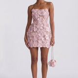 Robe Mini de Mariage à Fleurs pour Invitées