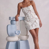 Robe Mini de Mariage à Fleurs pour Invitées