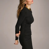 Robe Longue à Manches Ruchées