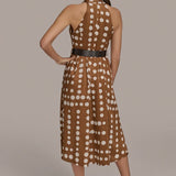 Robe Midi Halter à Pois