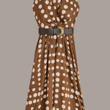 Robe Midi Halter à Pois