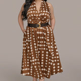 Robe Midi Halter à Pois