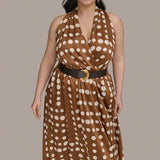 Robe Midi Halter à Pois