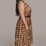 Robe Midi Halter à Pois