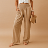 Pantalon Taille Haute Élastique Femme