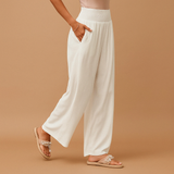 Pantalon Taille Haute Élastique Femme