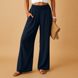 Pantalon Taille Haute Élastique Femme