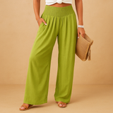 Pantalon Taille Haute Élastique Femme