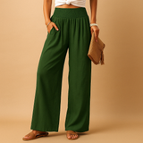 Pantalon Taille Haute Élastique Femme